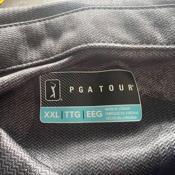 PGA Tour Men S Golf Performance 3 Button Placket Polo Shirt Caviar XXL - Picture 5 of 7